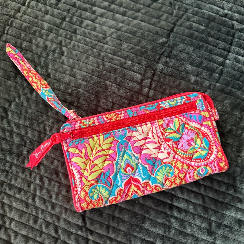 Vera Bradley Vibrant Red and Pink Wristlet